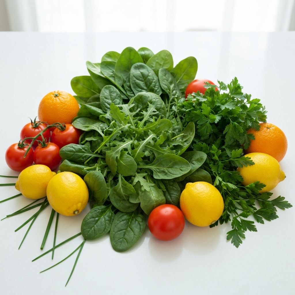 Tuoreita kasviksia ja hedelmiä